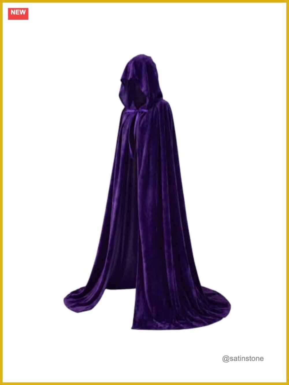 Velvet Cloak with Hood Cape Adult Witch Vampire Wizard Costume